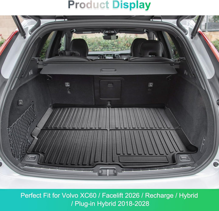 GAFAT 2018-2022 Volvo XC60 Kofferraummatte, XC60 Kofferraumwanne Matten Original 3D Scanner TPO, XC6