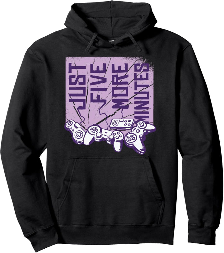 Nur noch fünf Minuten l Lustiges Gamer-Zitat Gaming-Grafik Pullover Hoodie