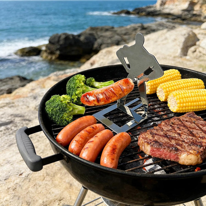 Grillmännchen für Wurst | 4 Stück Würstchenhalter Grill Männchen | Bratwurst Halter | Hot Dog Halter