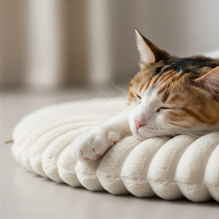 PRASKA Hundematte Katzenkissen für Grosse und Kleine Hunde oder Katzen Rund Ø 50 cm Premium Handcraf