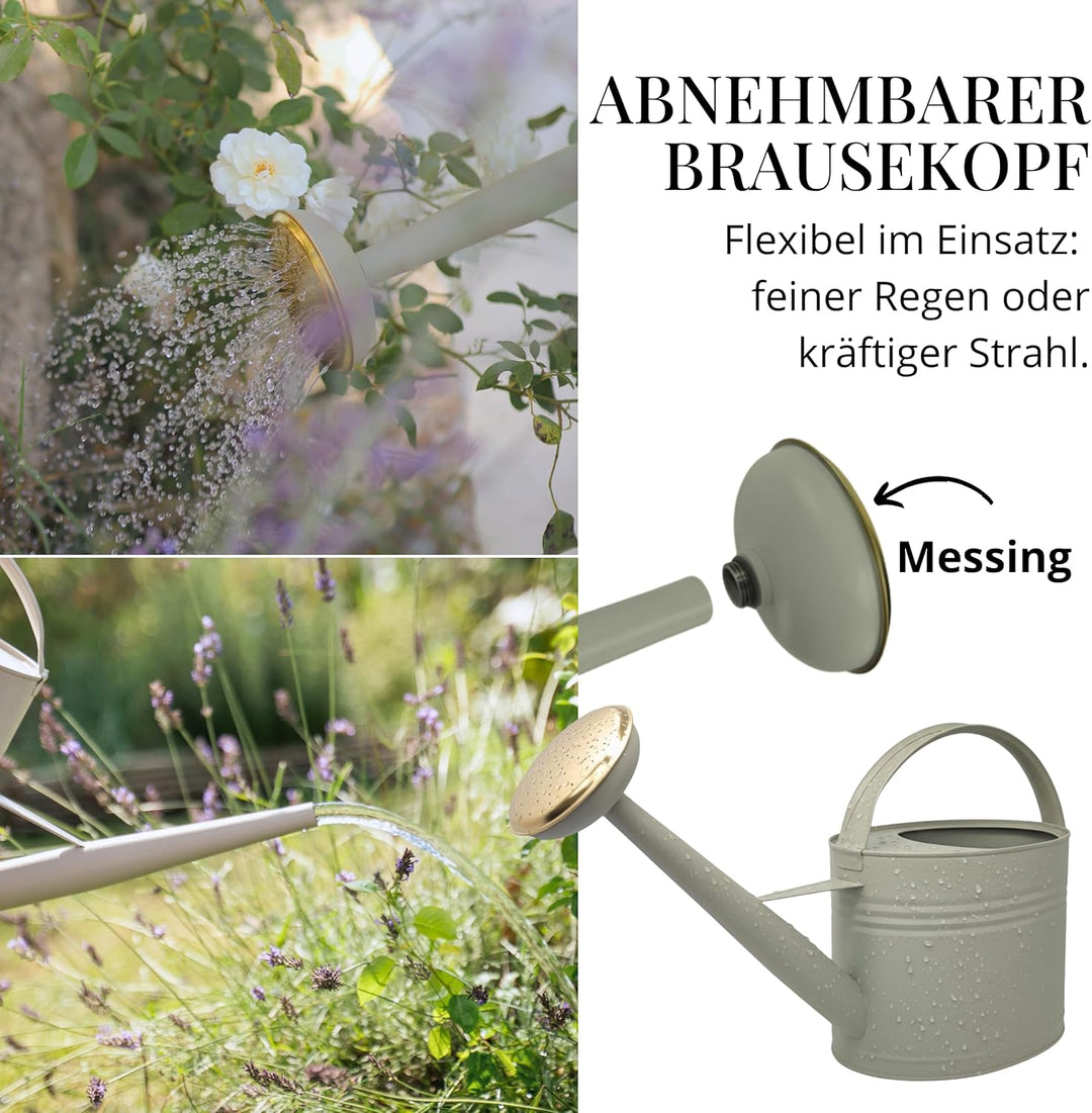 LIVLIG Giesskanne 5 Liter, Blumengiesskanne für Garten &amp; Balkon, Hochwertige Metallgiesskanne 5L aus