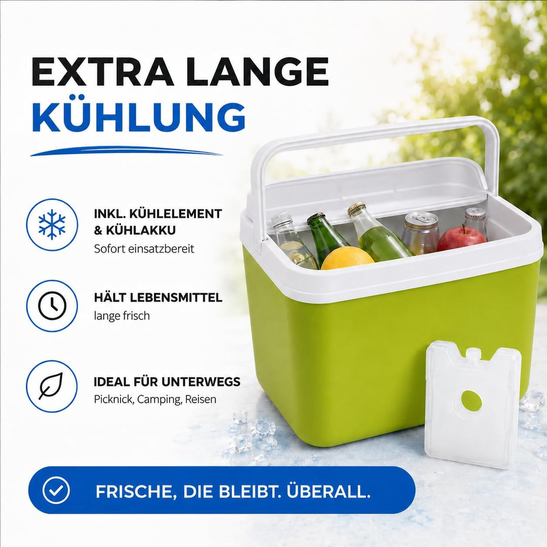 Premium Kühlbox 15L mit mobilem Kühlakku & Kühlelement – Maximale Kühlleistung & Lange Frische - Küh