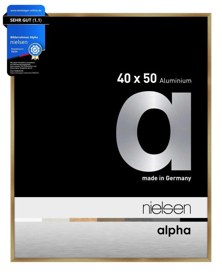 nielsen Aluminium Bilderrahmen Alpha, 40x50 cm, Brushed Amber Brushed Amber 40 x 50 cm, Brushed Ambe