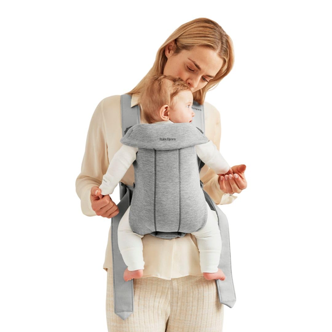BABYBJÖRN Babytrage Mini, 3D Jersey, Hellgrau 3D-Jersey hellgrau, 3D-Jersey hellgrau