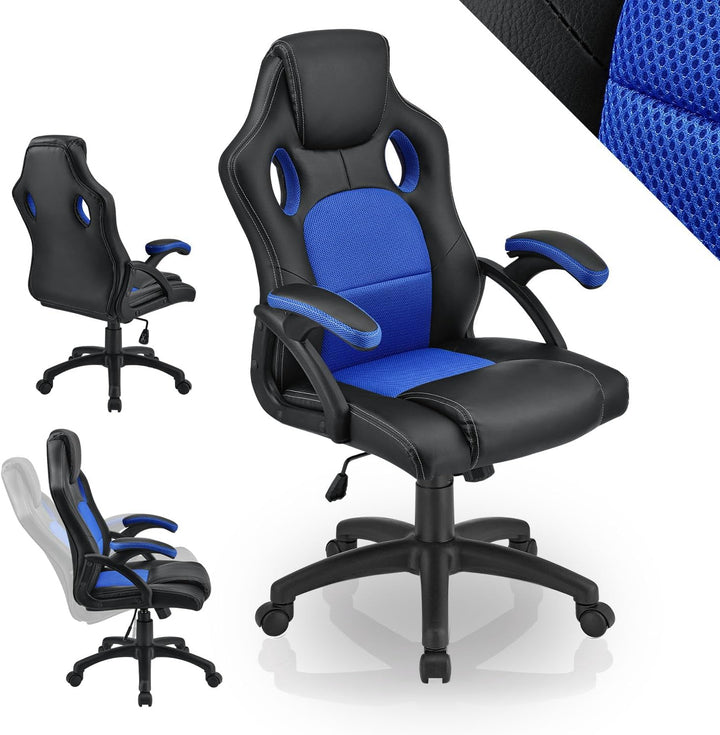 Juskys Racing Schreibtischstuhl Montreal ergonomisch höhenverstellbar & gepolstert 120 kg belastbar