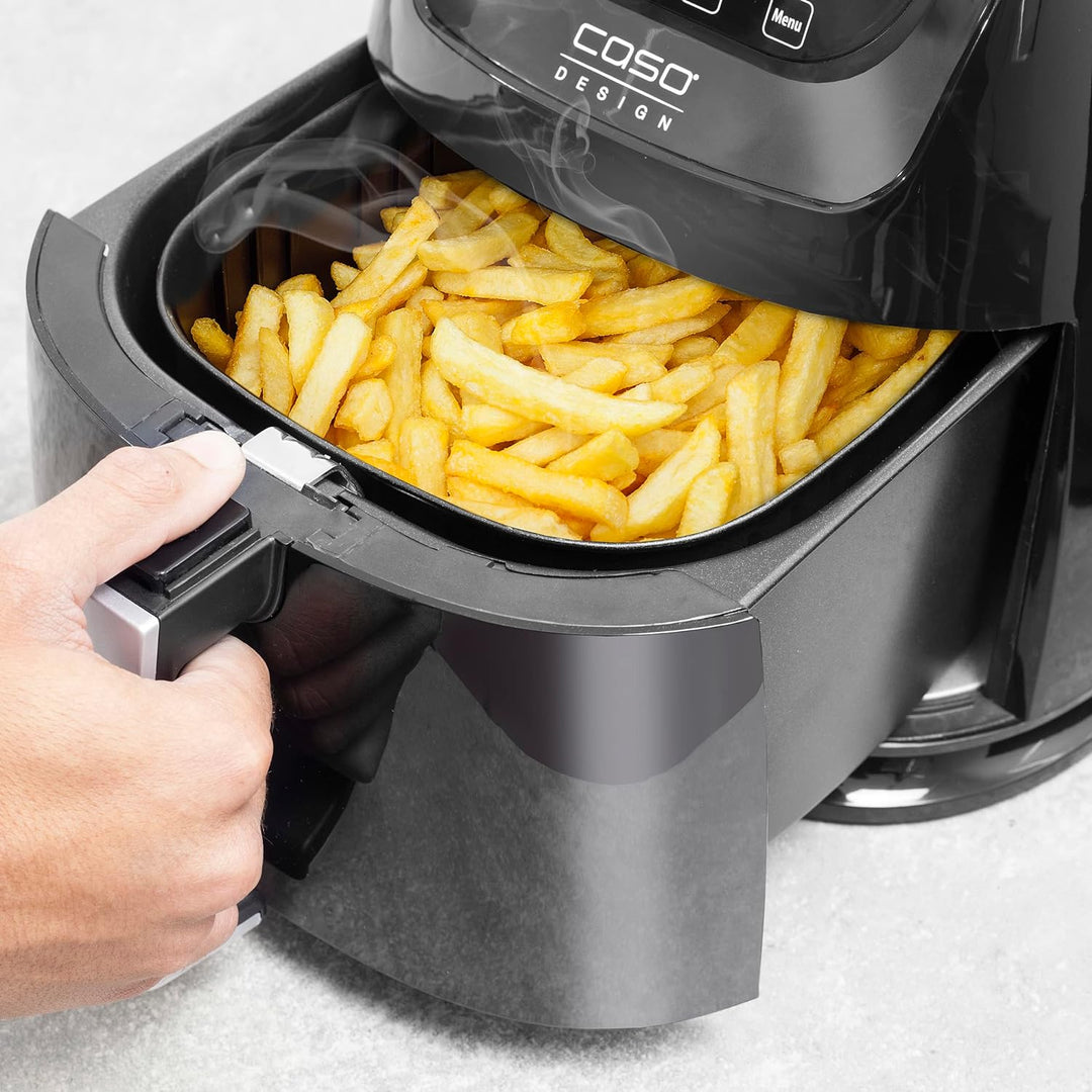CASO | AF250 Heissluftfritteuse 3 L | Frittier-Korb für 1 kg, 60-200°C, Leistungsstark 1400 W, gesün