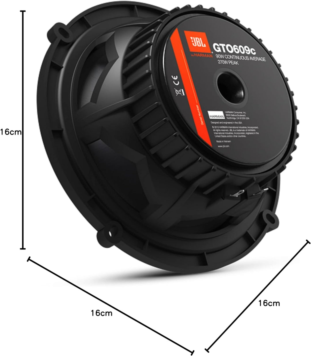 JBL GTO609C - 2-Wege Komponent Auto Lautsprecher Set von Harman Kardon - 270 Watt KFZ Car Hifi Autol