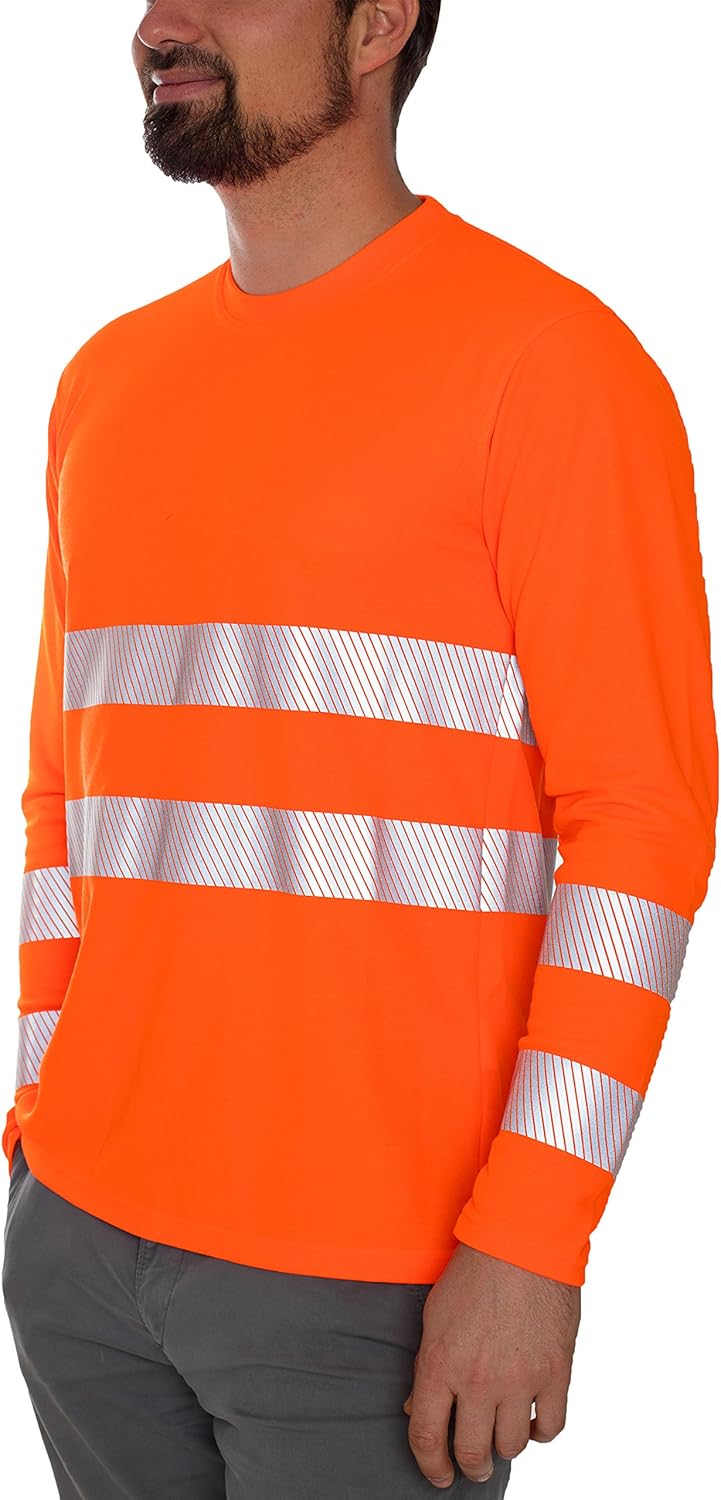 iQ-UV w6490024260-56-XXL UV-Schutz 50 plus Langarm T-Shirt mit Warnschutz nach EN20471 Klasse 2, Ora