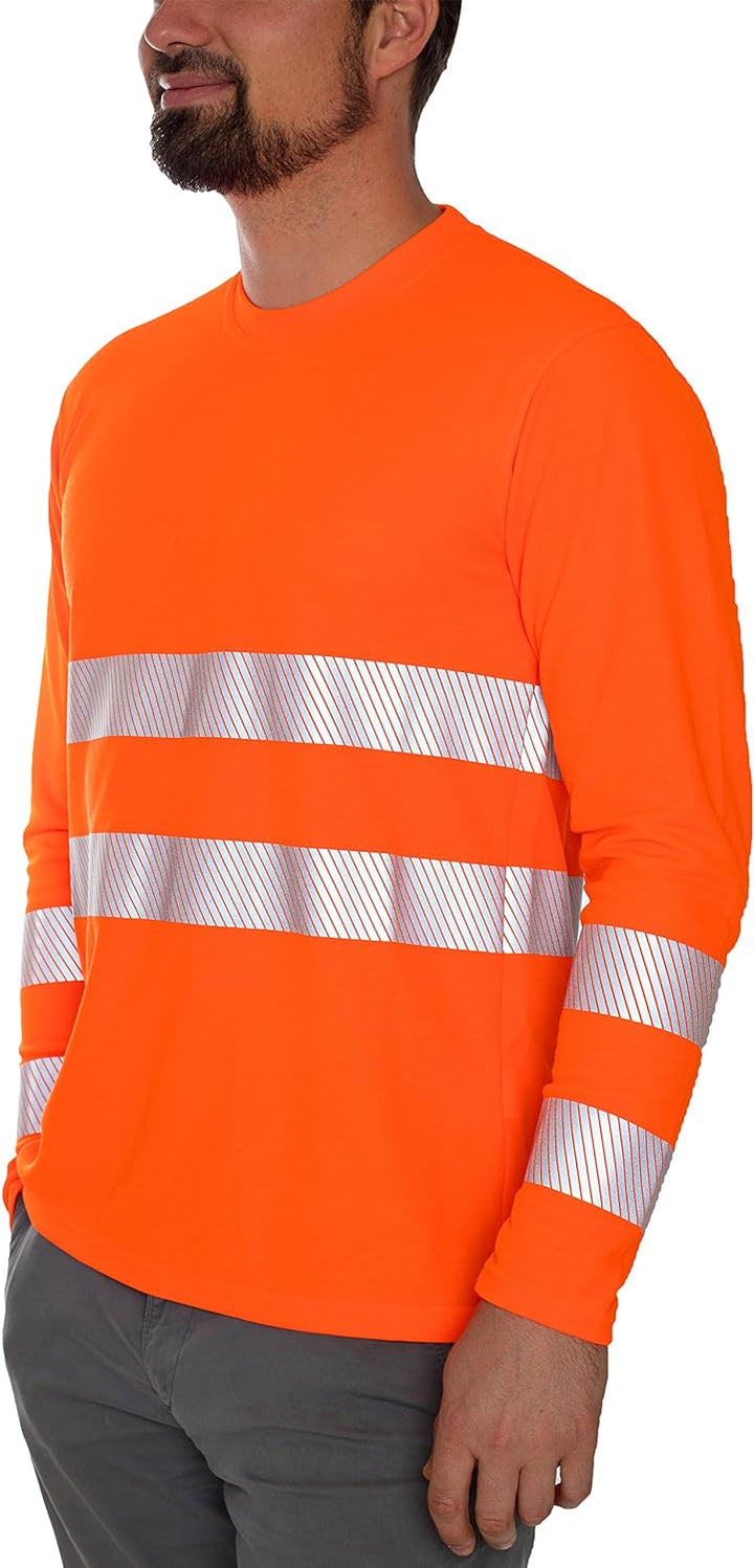 iQ-UV w6490024260-60-4XL UV-Schutz 50 plus Langarm T-Shirt mit Warnschutz nach EN20471 Klasse 2, Ora
