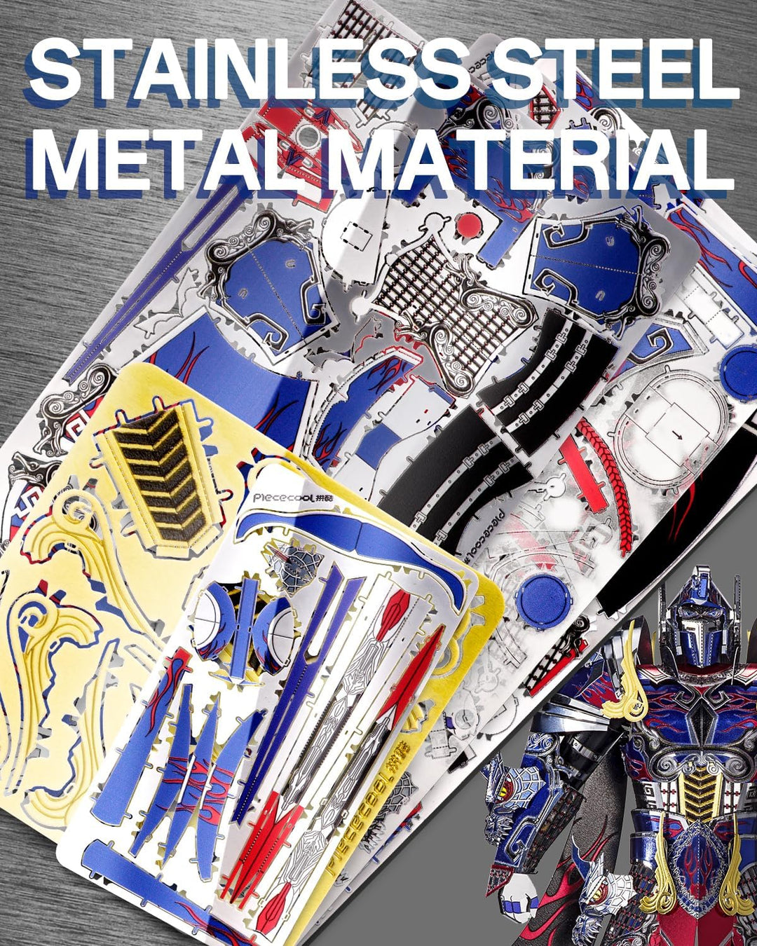 Piececool 3D Puzzle Metall Mecha-Modell Titan, 3D Metall Puzzle Mechkrieger für 340 Edelstahl, Ganze