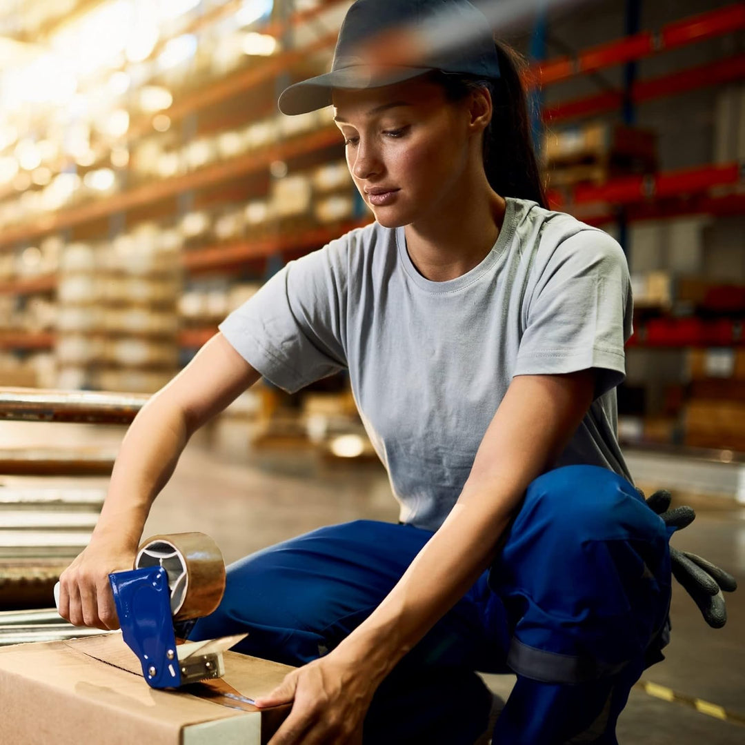 D.RECT Paketbandabroller, Klebebandabroller, Paketklebeband 6er Pack - Paketband - HOT MELT 50m x 48