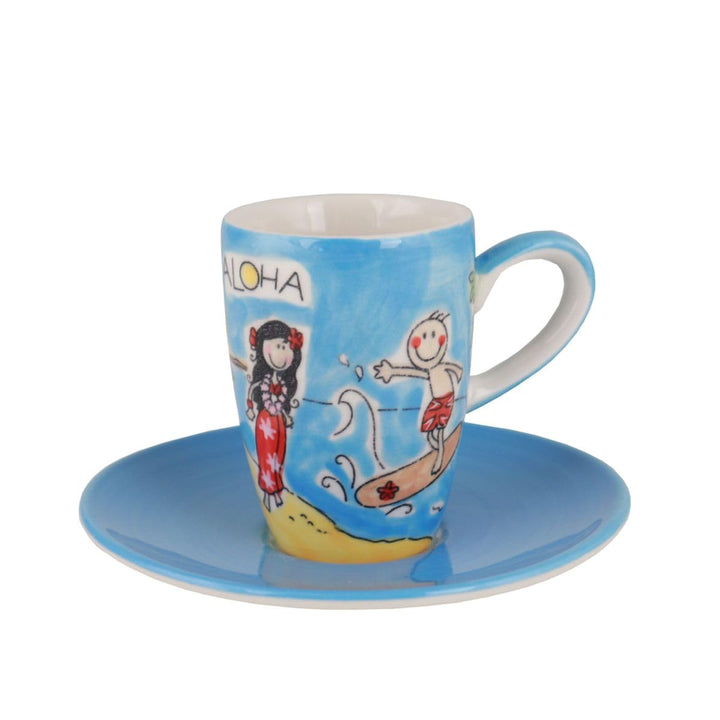 Mila Keramik Espresso-Tasse mit Untere Aloha | MI-88328