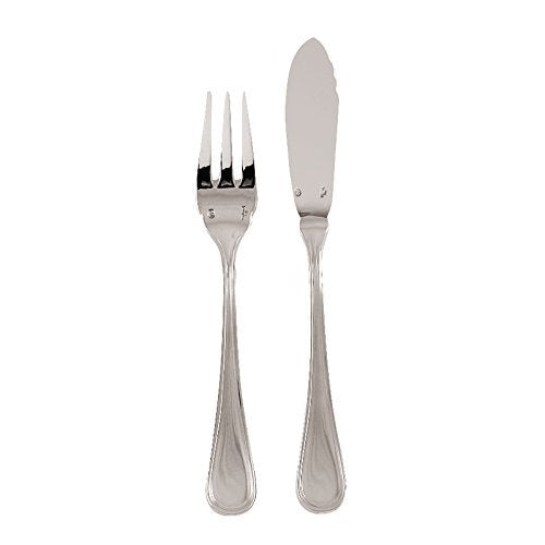 Sambonet Contour Besteckset Fischbesteck, Edelstahl, grau, 24 für Fisch