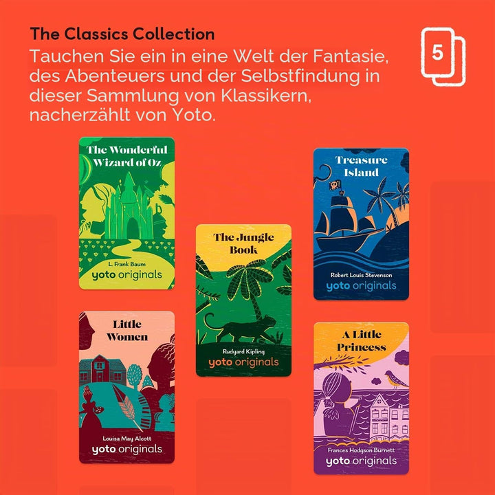 YOTO The Classics Collection - 5 Kinder-Audiokarten zur Verwendung mit Player & Mini-All-in-1-Audiog