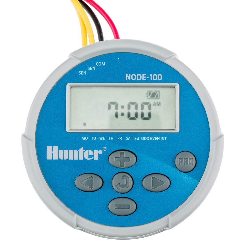 Hunter Industries NODE100 NODE-100 Sprinkler Batteriesteuerung mit Magnetspule, klein, blau, Mit Mag
