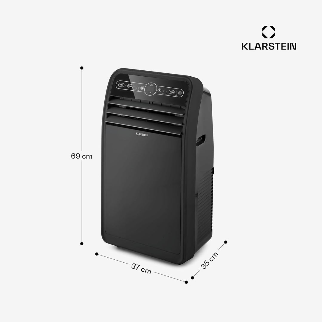 Klarstein Mobile Klimaanlage mit Abluftschlauch, 4-in-1 Klimagerät mit Ventilator, Luftentfeuchter &
