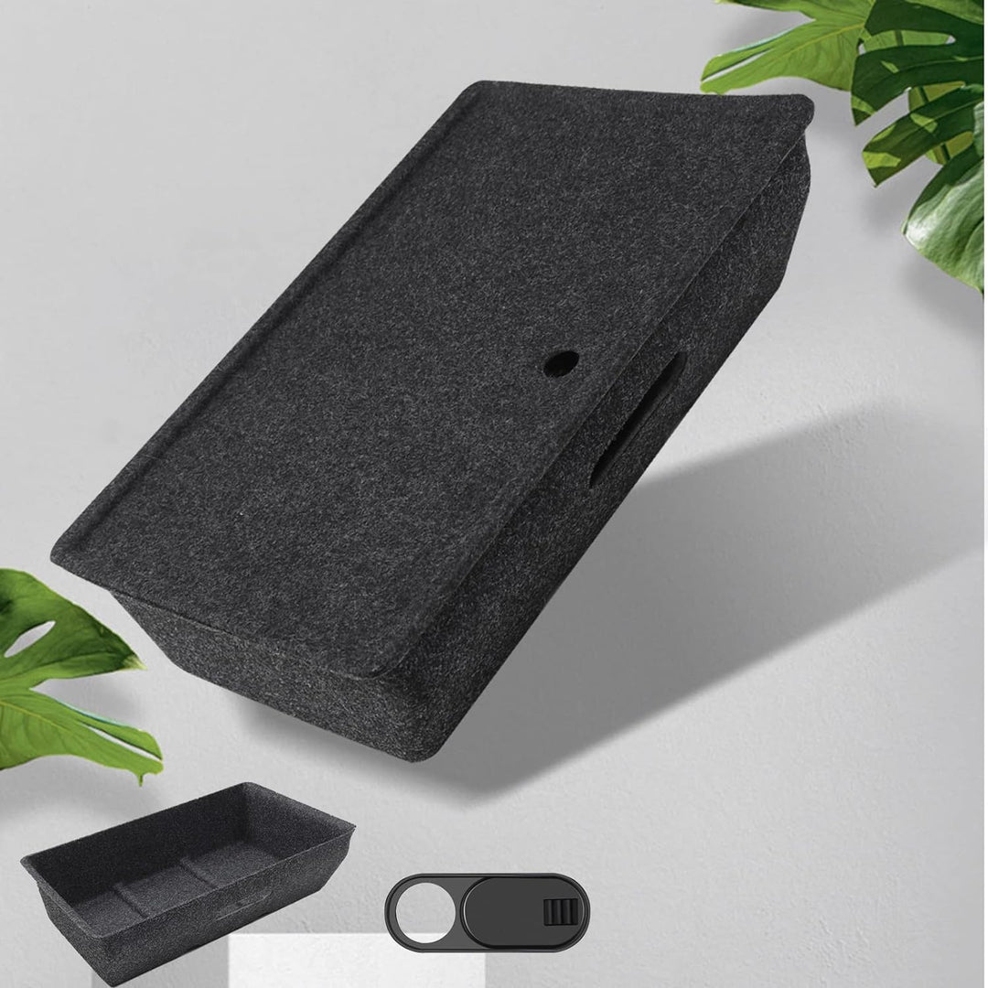 FanpBow Fit Tesla Model Y Under Seat Storage Box with Cover, 2PCS Felt Storage Box Tray Bins Organiz