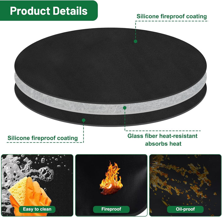 Feuerfeste Unterlage 91cm, Rund Grillmatte Bodenschutz, Feuerfeste Matte für den Innen- und Aussenbe