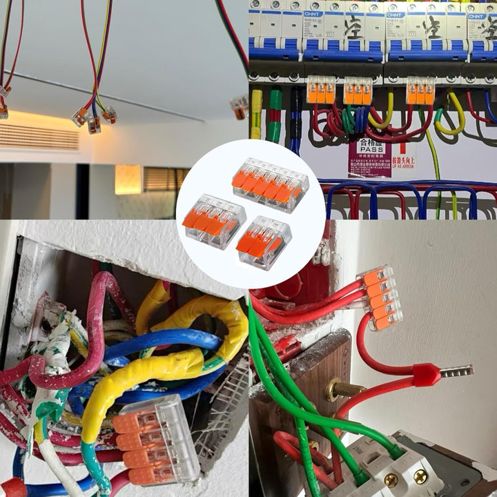Kabelverbinder, 75 Stück Kabelklemmen Elektro, Wiederverwendbare Klemmen Set mit Betätigungshebel, 4