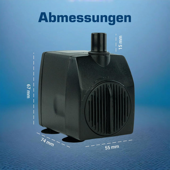 Wasserpumpe 230 V – 950 L/H, nur 14 Watt, 10m Kabel, 180 cm Förderhöhe, Teichpumpe, Aquariumpumpe, W