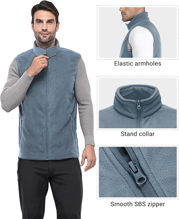 Outdoor Ventures Fleece Weste Herren Leicht Ärmellose Fleeceweste Jacke Winddicht Warm Gefütterte Wi