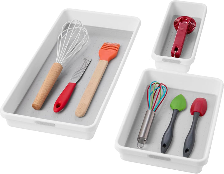 madesmart Tablett, 3er-Set, weiss, Premiumweiss, Premiumweiss