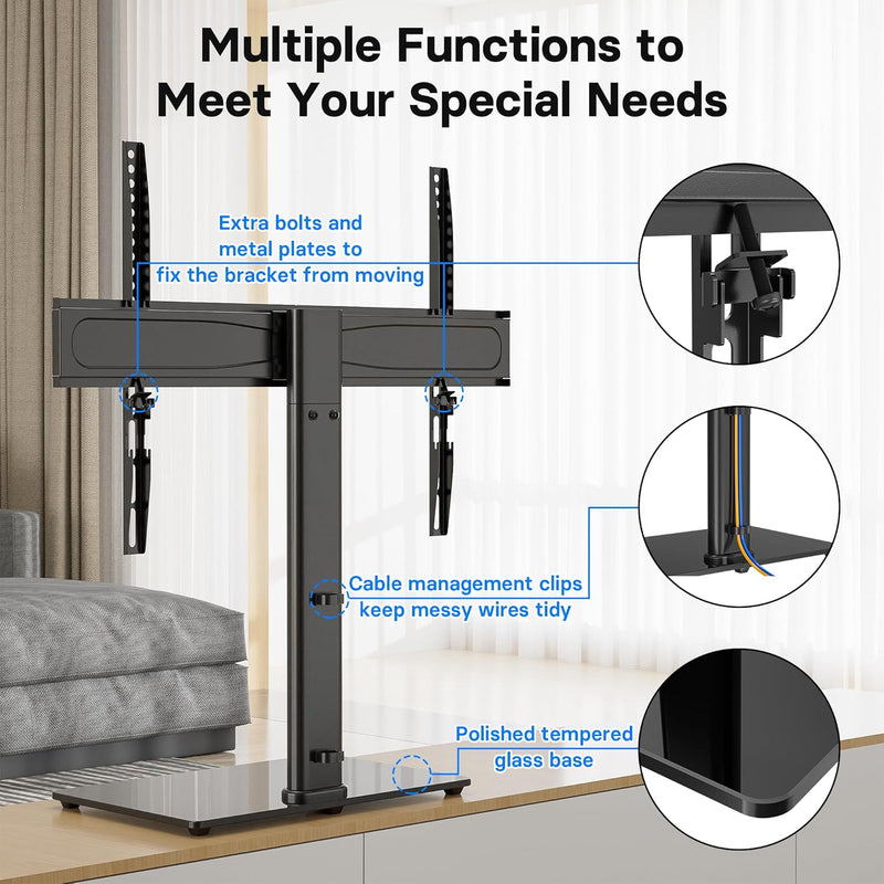 BONTEC TV Standfuss TV Ständer Standfuss für 32-65 Zoll LCD LED OLED Plasma Flach & Curved Fernseher