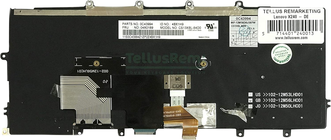 TellusRem ersatztastatur Deutsche Hintergrundbeleuchtung für Lenovo Thinkpad X230s X240 X240S X240I