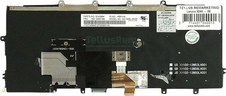 TellusRem ersatztastatur Deutsche Hintergrundbeleuchtung für Lenovo Thinkpad X230s X240 X240S X240I