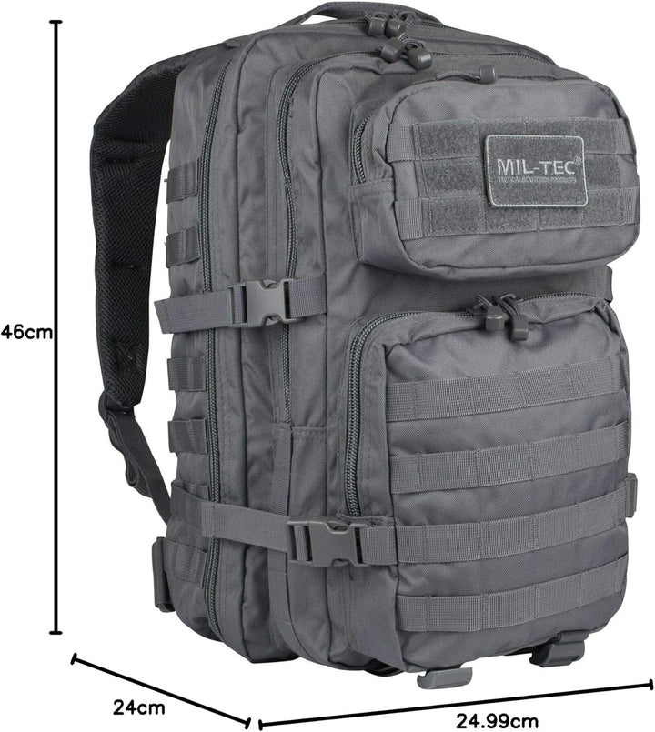 Mil-Tec US Assault Pack Tagesrucksack • Taktischer Militär Rucksack mit MOLLE-System • Kompakter Bun
