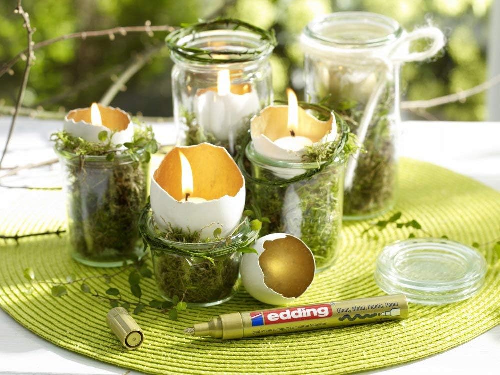 edding 750 Glanzlackmarker - weiss - 10 Lackmarker - Rundspitze 2-4 mm - Lackstift für Glas, Stein,