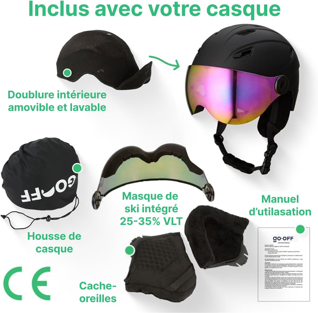 GOOFF Speed Skihelm mit Visier - Helm mit Belüftung und Schutz – Leichtgewicht und Renn-Design – int