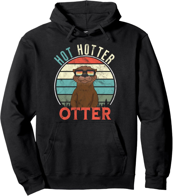Vintage Hot Hotter Otter Retro Otterliebe Pullover Hoodie