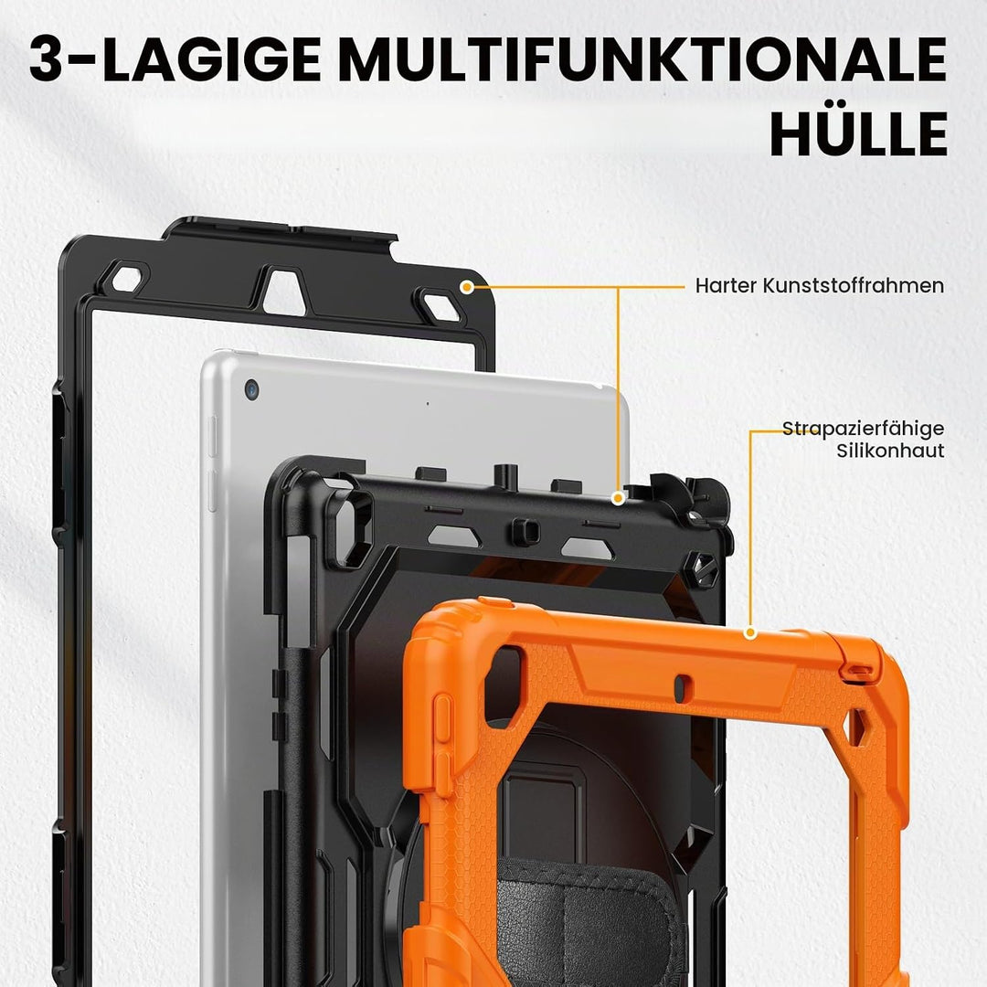 Timecity Hülle für iPad 9/8 / 7 Generation 2021/2020 / 2019 10,2 Zoll Schutzhülle Stossfest Robust m