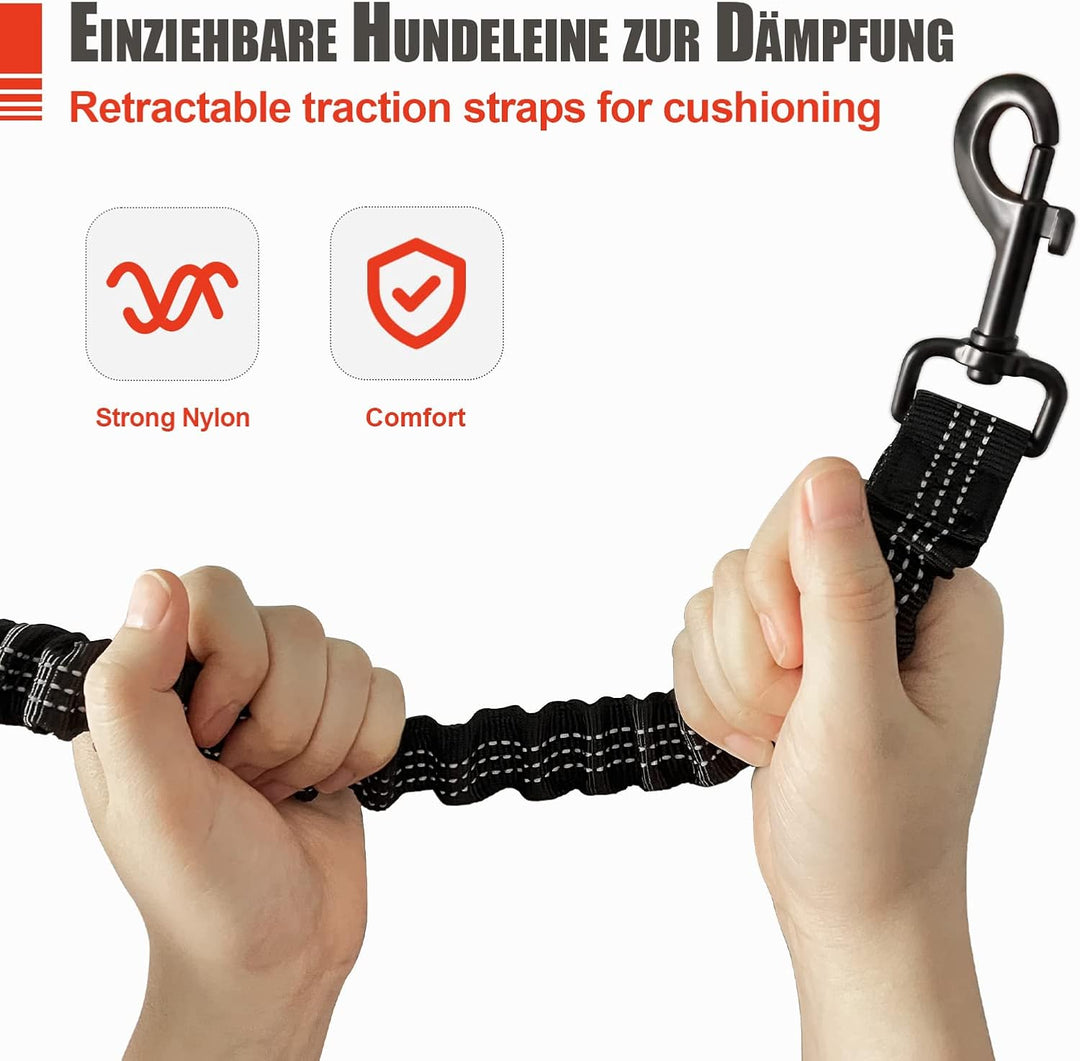 Snocyo Joggingleine Hunde, Jogging Hundeleine für Mittelgrosse und Grosse Hunde, Elastische und Refl