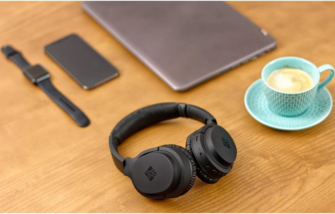 NEXT X4 - Kabellose BT-Kopfhörer mit integriertem SD-Karten-Player und FM-Radio-Funktion, schwarz