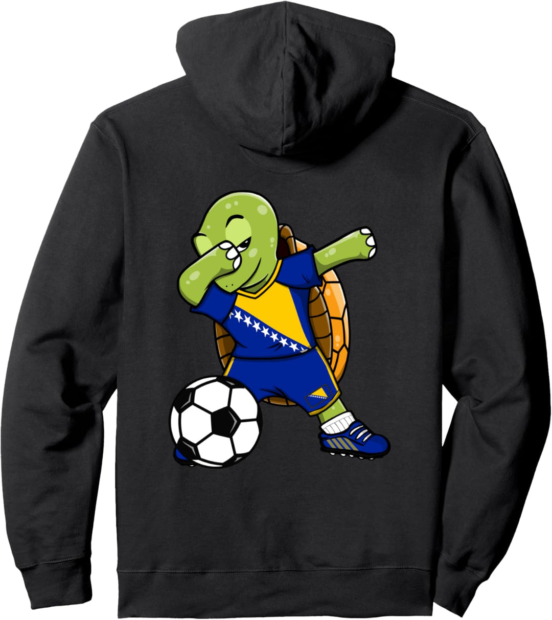 Dab Schildkröte Bosnien Herzegowina Fussball Bosnische Flagge Pullover Hoodie