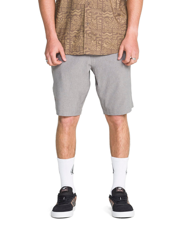 Volcom Herren Lässige Shorts 34 Grau Meliert, 34 Grau Meliert