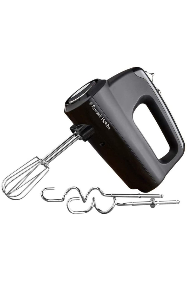 Russell Hobbs Handmixer [Handrührgerät] Matt Schwarz (5 Geschwindigkeitsstufen+Turbofunktion, 2 spül
