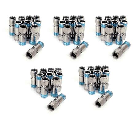 Cabelcon 50 x F-56 CX3 7.0 QM Quick Mount Stecker für RG6 (7 mm) Kabel, WASSERDICHT!