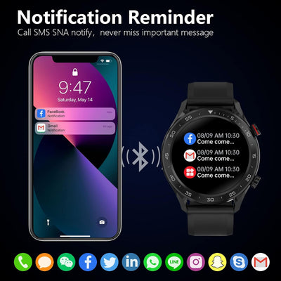 Bebinca Smartwatch Herren 2022 mit telefonfunktion Freisprecheinrichtung 1,3'' Bluetooth Anruf Lauts
