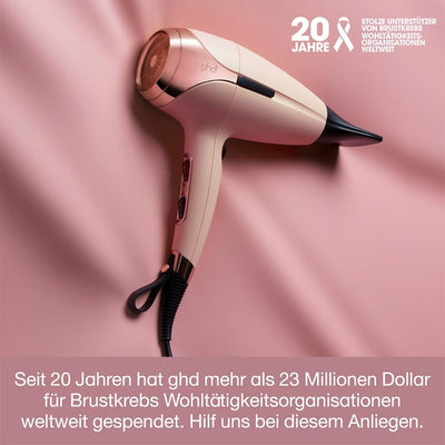 ghd helios Pink Peach Haartrockner, professioneller Haartrockner mit bürstenlosem Motor und Ionen Te