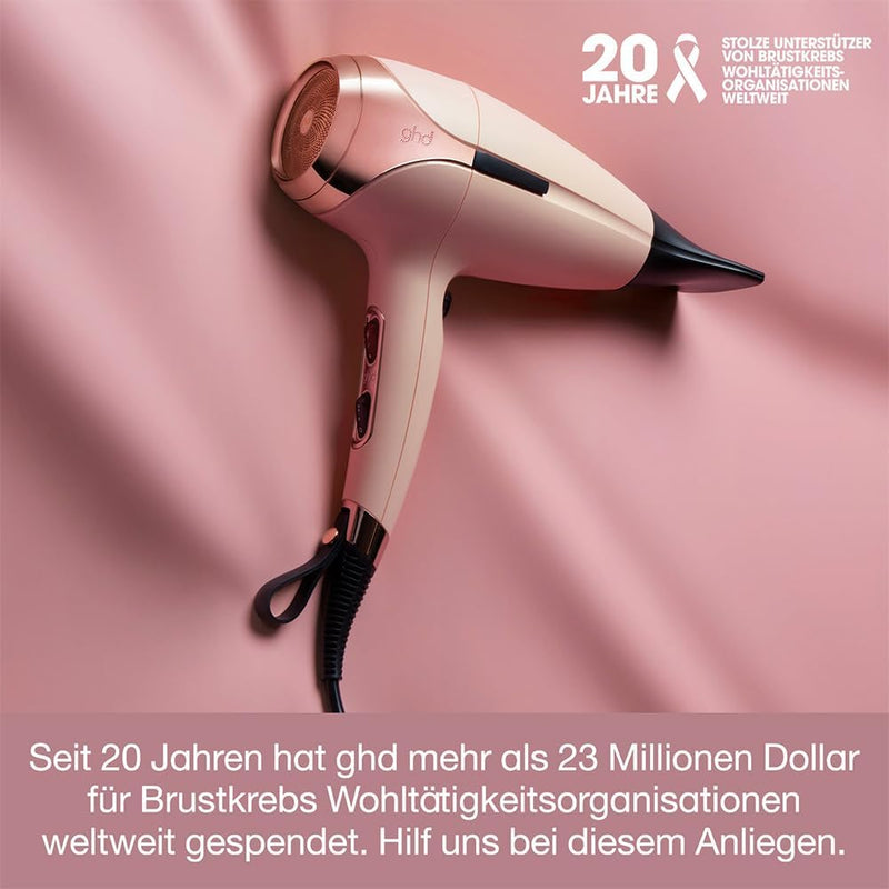 ghd helios Pink Peach Haartrockner, professioneller Haartrockner mit bürstenlosem Motor und Ionen Te