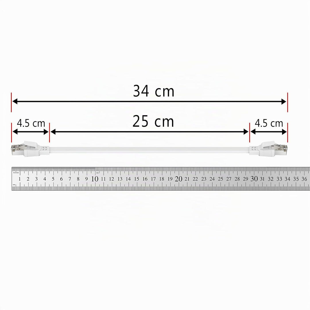 Ercielook Lan Kabel 0,25m-10 Stück - Hochgeschwindigkeits 40 Gbit/s Cat8-Netzwerkkabel für den Ausse
