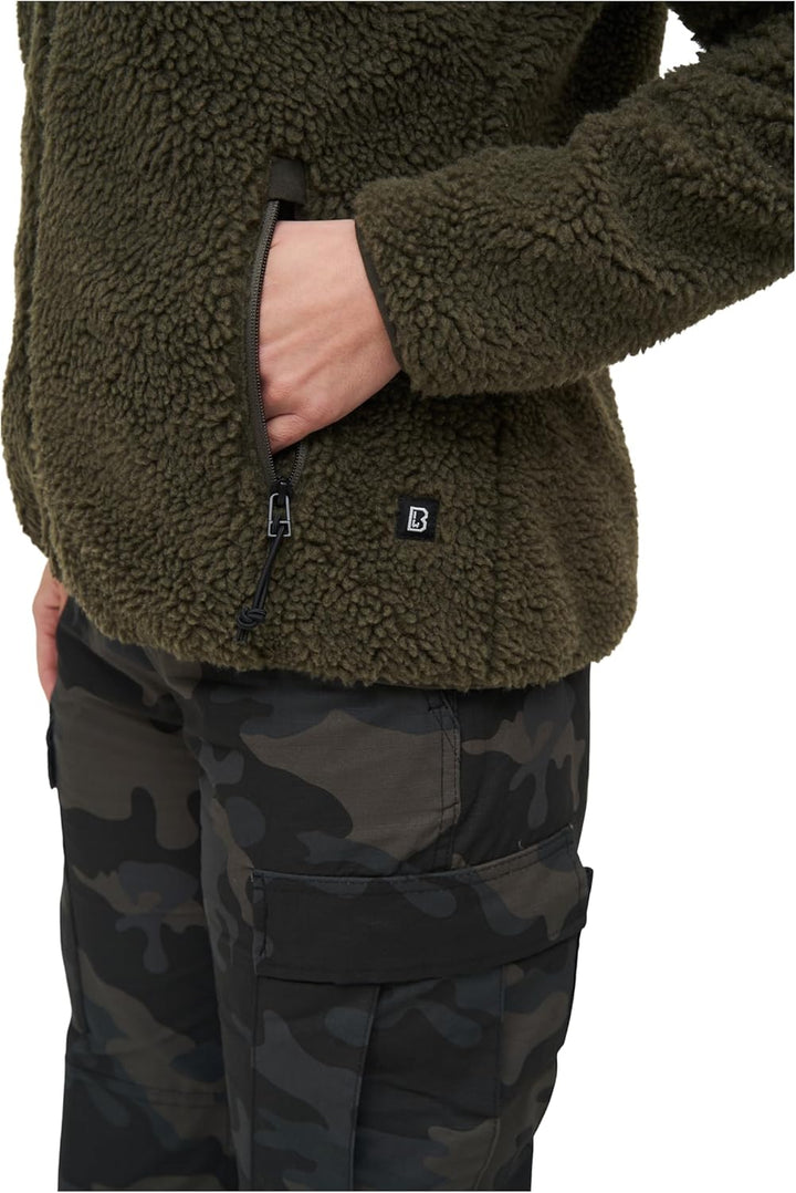 Brandit Women Teddyfleece Jacket Hooded, many colours, Grössen XS bis 5XL, Oliv