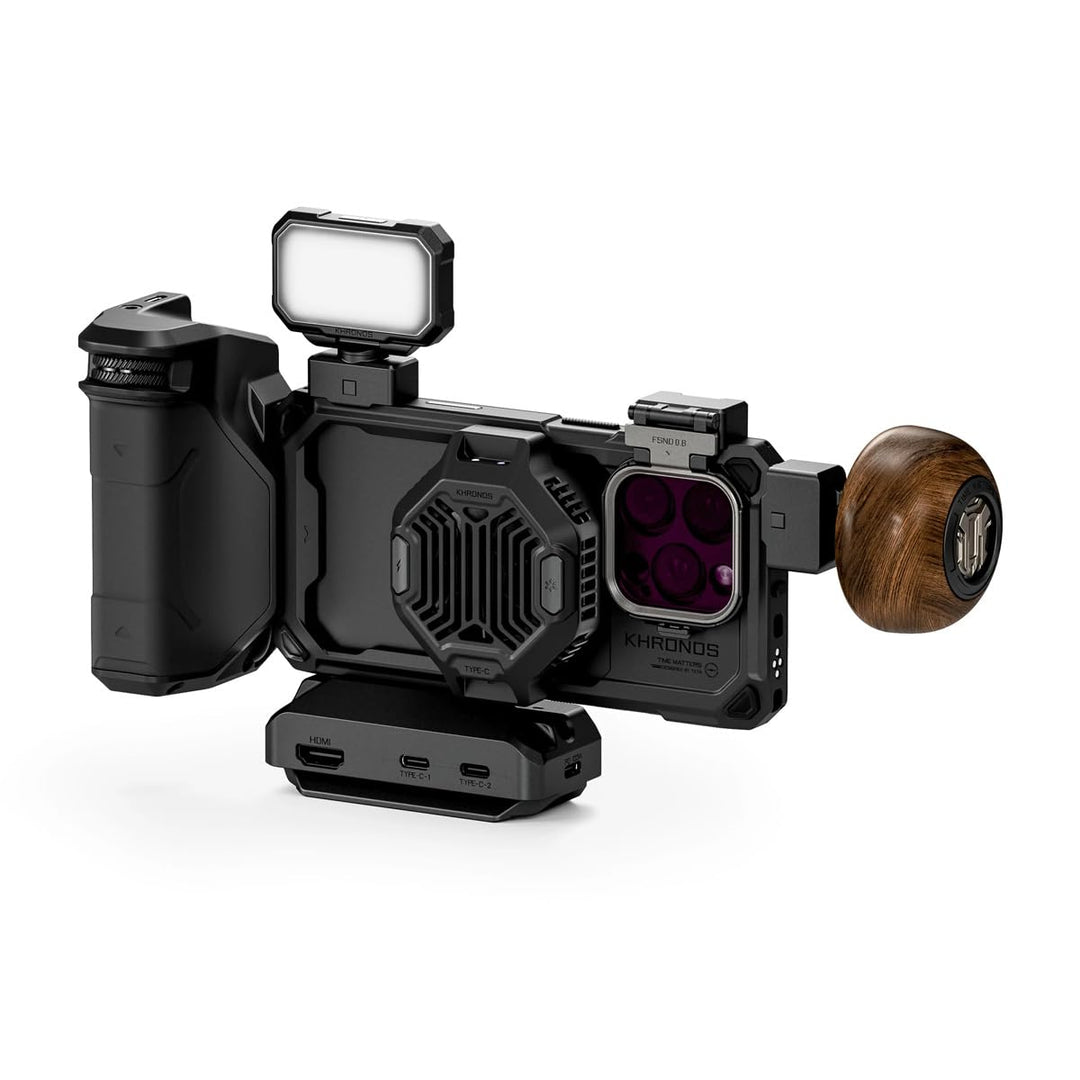 Tilta Khronos Ultimate Kit für iPhone 16 Pro | Inklusive Schutzhülle, Kühlventilator, Focus PD-Griff