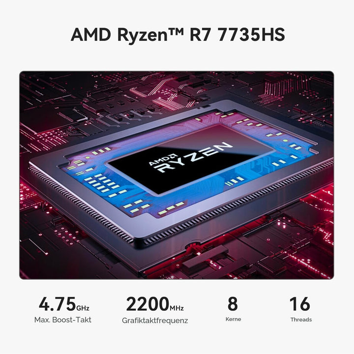 Beelink SER8 Mini PC, AMD Ryzen 7 8745HS (8C/16T bis 4,9GHz), 32GB DDR5 1TB PCIe4.0 SSD Mini Gaming
