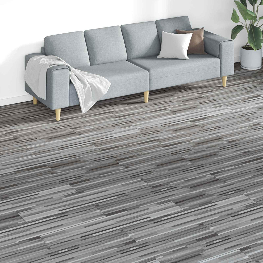 Bodenplanken 18 Stück Grau PVC selbstklebend 5,26 m² für Innenbereich Wohnraum Renovierung einfache
