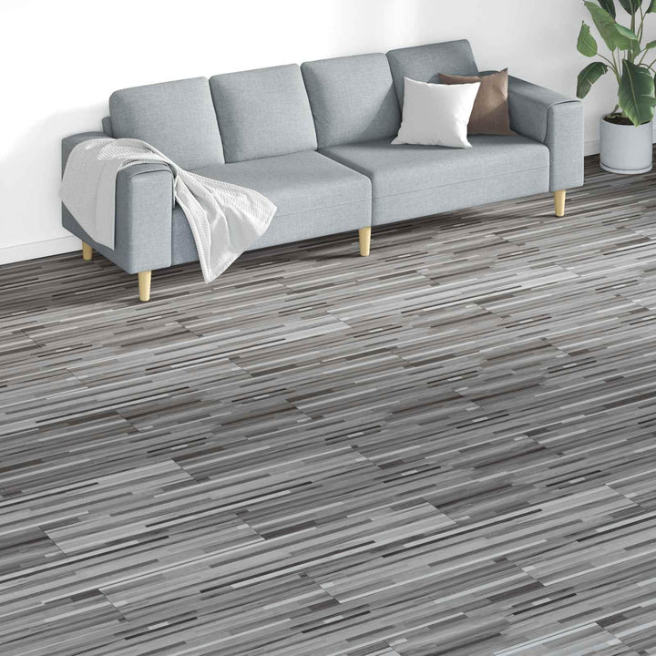 Bodenplanken 18 Stück Grau PVC selbstklebend 5,26 m² für Innenbereich Wohnraum Renovierung einfache
