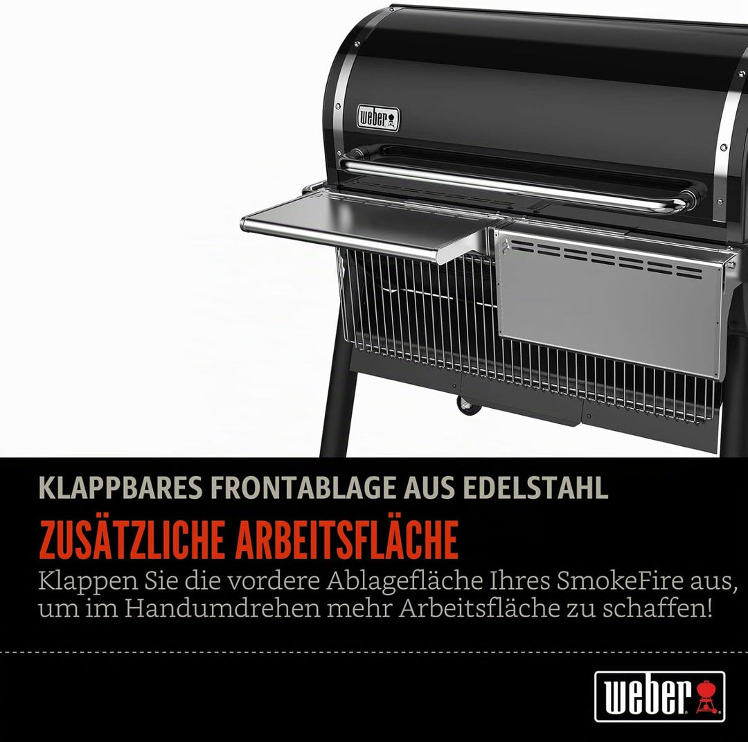 Weber SmokeFire EX6 - EPX6 Fronttisch - abklappbar, zusätzliche Ablagefläche für Grillgut, einfache